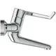Chromfarbener Ideal Standard Armatur mit Hebel zum Wasserhahn, seitlicher Anschluss, zur Nutzung in Sanitäranlagen geeignet.
